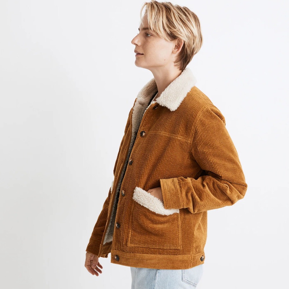 Madewell Sherpa Lined Corduroy Swing Chore Coat XS